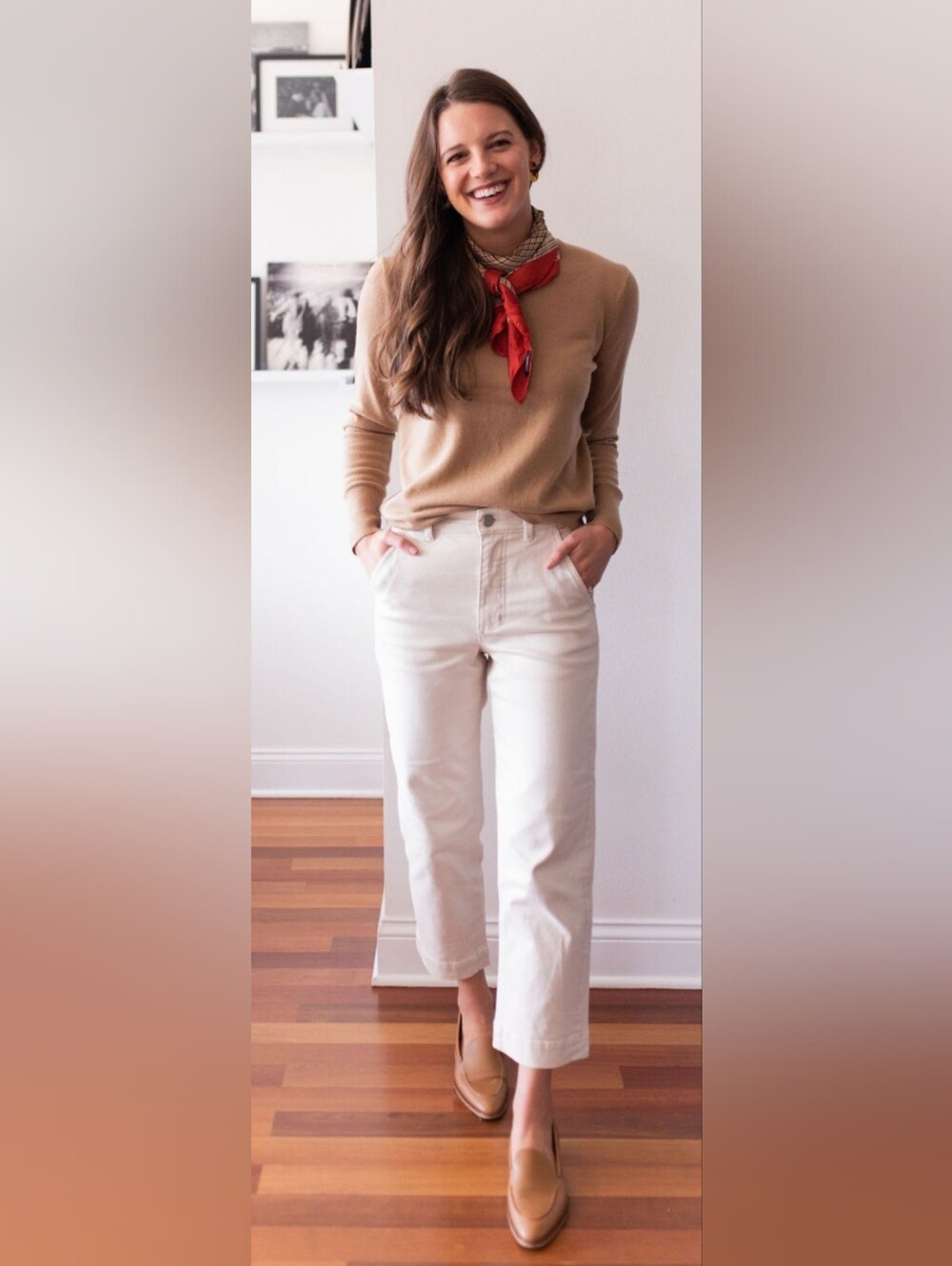 Everlane Cream Ivory Beige Straight leg Crop Pant Trousers Size 0